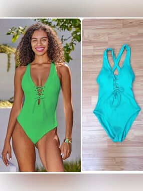 Becca Modern Edge Lace Up One Piece